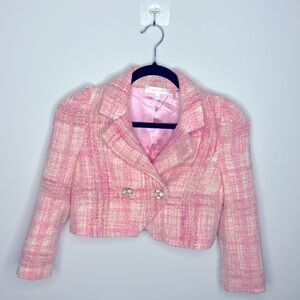 Chic Pink Tweed kids Jacket